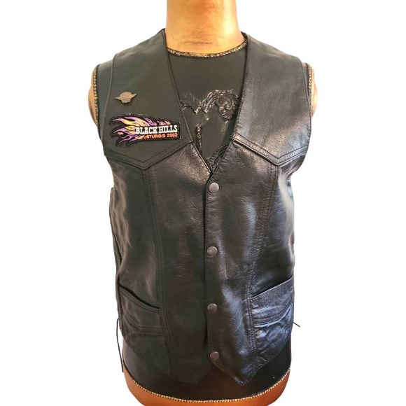 Unik Jackets & Coats Unik Black Leather Ladies Of Harley Motorcycle
